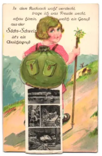 Leporello-AK Rathen /Sächs. Schweiz, Lilienstein, Bad Schandau, Kuhstall