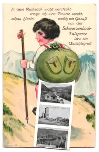 Leporello-AK Forbach, Schwarzenbach-Talsperre, Kurhaus Hundseck, Hornisgrinde und Murgwerk b. Forbach