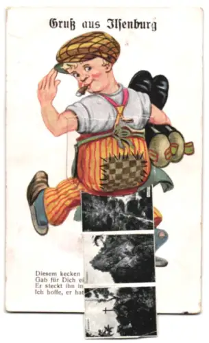 Leporello-AK Ilsenburg, Hotel Ilsestein, Paternoster-Klippe, Ilsefälle, Ilsestein