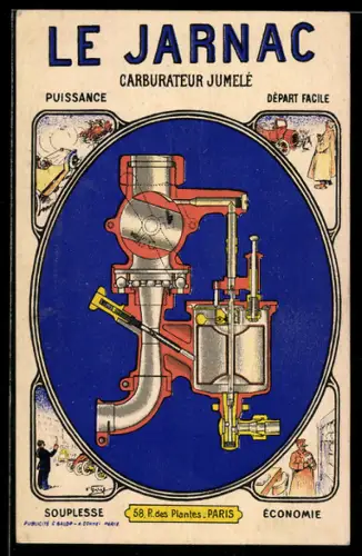 AK Paris, Le Jarnac, Carburateur Jumelé, Rue des Plantes 58