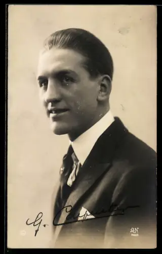 AK Boxer G. Carpentier im Anzug