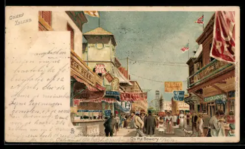 AK Coney Island, N.Y., On the Bowery