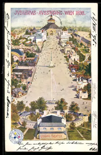 AK Wien, Jubiläums-Ausstellung 1898, Urania-Theater und Allee