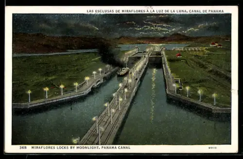 AK Miraflores, Miraflores Locks by Moonlight, Panama Canal