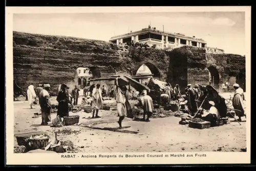 AK Rabat, Anciens Remparts du Boulevard Gouraud et Marché aux Fruits