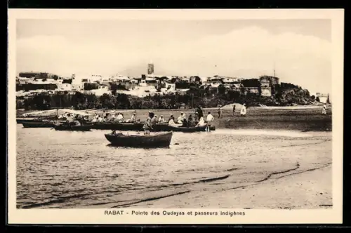 AK Rabat, Pointe des Oudayas et passeurs Indigènes