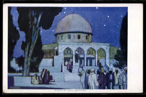 Künstler-AK Jerusalem, Mosque of Omar