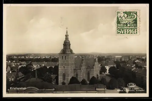 AK Kristianstad, Stadtansicht mit Kirche
