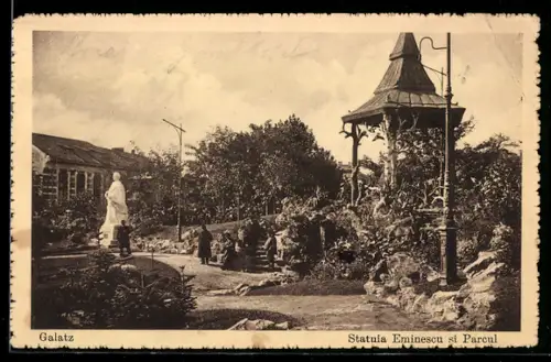 AK Galatz, Statuia Eminescu si Parcul