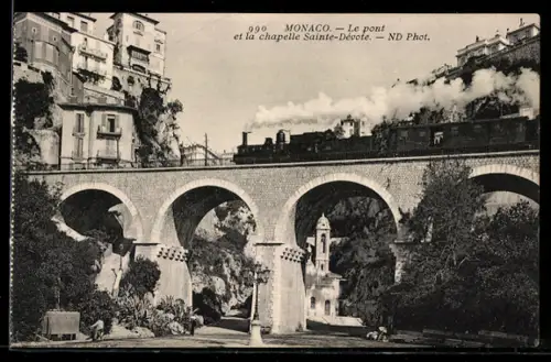 AK Monaco, Le pont et la chapelle Sainte-Dévote