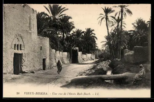 AK Vieux-Biskra, Une rue de l`Oasis Bab-Darb