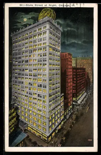 AK Chicago, IL, State Street at Night