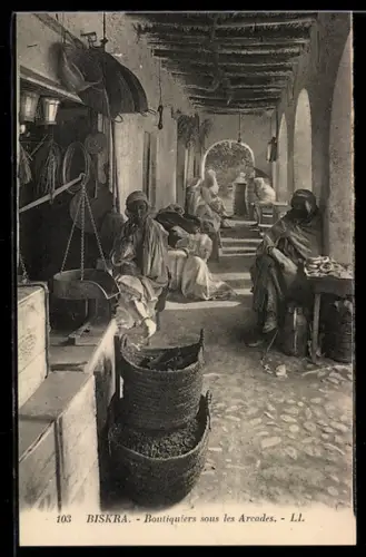 AK Biskra, Boutiquiers sous les Arcades