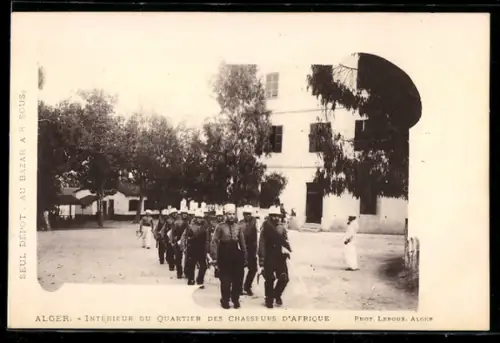 AK Alger, Intérieur du Quartier des Chasseurs d`Afrique