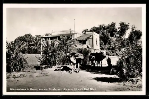 AK Darau, Missionshaus von der Strasse aus, die vom Nil zum Ort führt