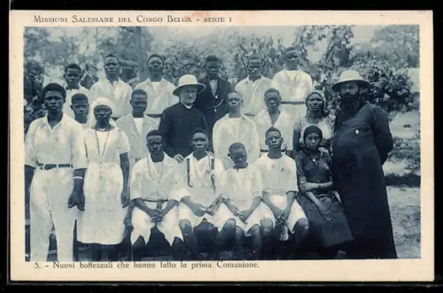 AK Congo Belga, Missione Salesiane, Nuovi battezzati che hanno fatto la prima Comunione