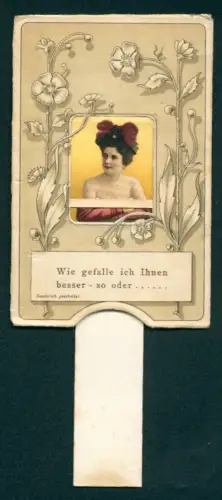 Mechanische-AK Porträt einer Dame, Schierber für mit und ohne Kleidung