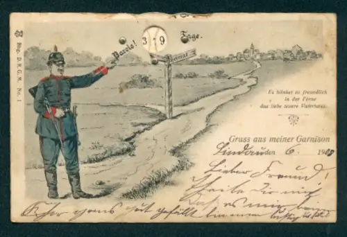 Mechanische-AK Soldat in Uniform, Drehscheiben für Anzahl der Tage