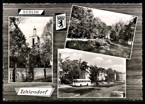 AK Berlin-Zehlendorf, Ernst-Moritz-Arndt-Kirche, Argentinische Allee, Spielwiese