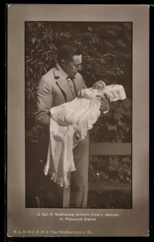AK S. Kgl. H. Grossherzog Wilhelm Ernst von Sachsen mit Prinzessin Sophie