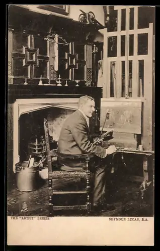 AK Maler Seymour Lucas mit Pinsel