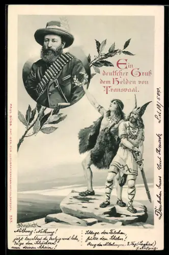 Künstler-AK Alfred Mailick: Krieger im Burenkrieg, Portrait des Helden von Transvaal