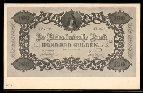 AK De Nederlandsche Bank betaalt..., Honderd Gulden, Geldschein
