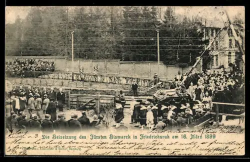 AK Friedrichsruh, Die Beisetzung des Fürsten Bismarck 1899
