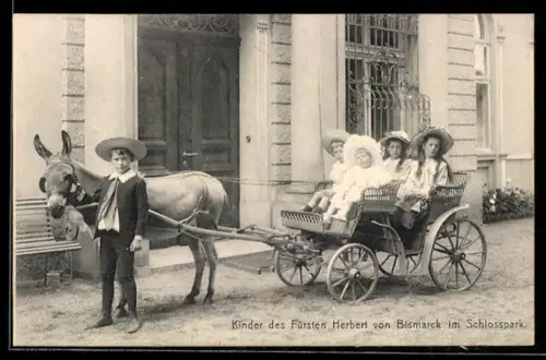 AK Friedrichsruh, Kinder des Fürsten Herbert von Bismarck im Schlosspark