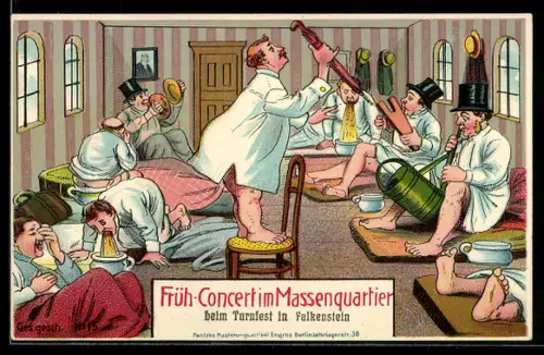 AK Nürnberg, 8. Deutsches Sängerfest, Früh-Konzert im Massenquartier