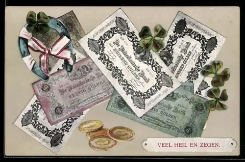 AK Verschiedene niederländische Gulden-Scheine