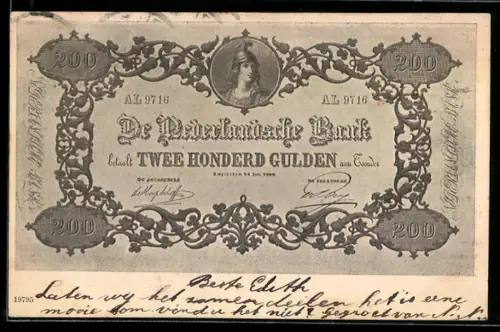 AK Zweihundert niederländische Gulden-Schein, Twee honderd Gulden