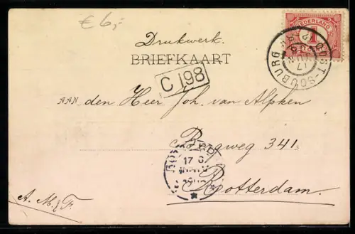 AK Holländischer Geldschein, Veertig Gulden