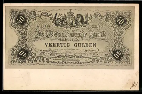 AK Vierzig niederländische Gulden-Schein, Veertig Gulden
