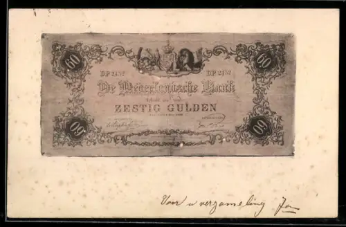 AK De Nederlandsche Bank, Zestig Gulden, 60 Gulden Geldschein