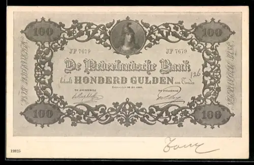 AK De Nederlandsche Bank betaalt..., Honderd Gulden, Geldschein
