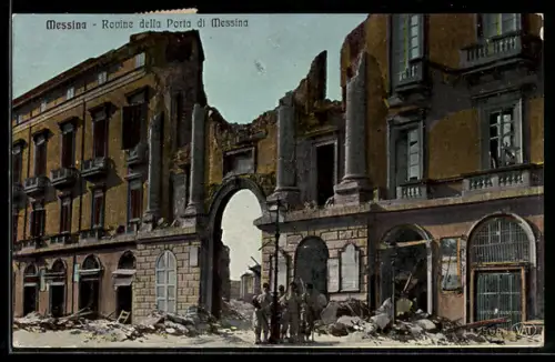 AK Messina, Rovine della Porto, Erdbeben im Hafen