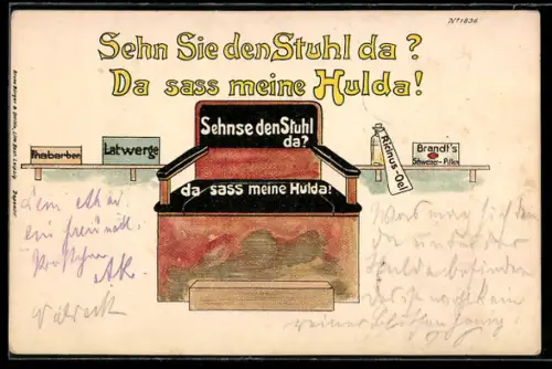 Künstler-AK Bruno Bürger & Ottillie Nr. 1836: Stuhl von Hulda