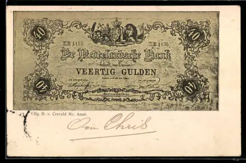 AK De Nederlandsche Bank betaalt..., 40 Gulden-Geldschein