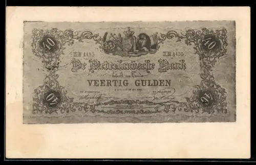 AK Veertig Gulden, De Nederlandsche Bank