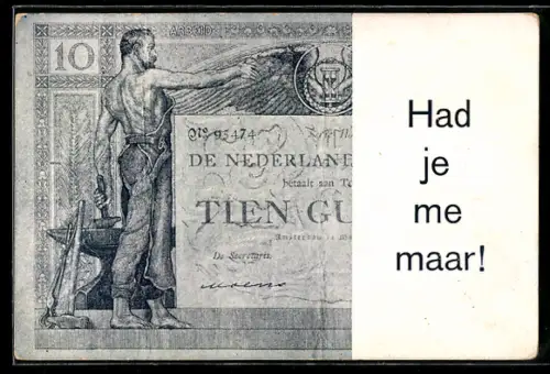 AK De Nederlandsche Bank, Tien Gulden, Geldschein