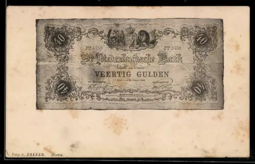 AK De Nederlandsche Bank, Veertig Gulden, 40 Gulden Geldschein