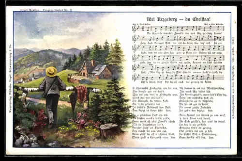 Künstler-AK Lied Mei Arzgeberg - du Edelstaa!