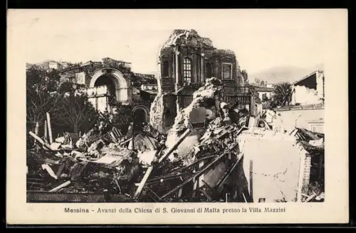 AK Messina, Avanzi della chiesa di S. Giovanni di Malta presso la Villa Mazzini, Erdbeben