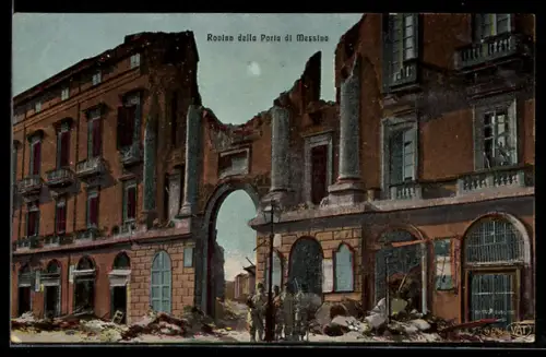 AK Messina, Rovine della Porto, Erdbeben im Hafen