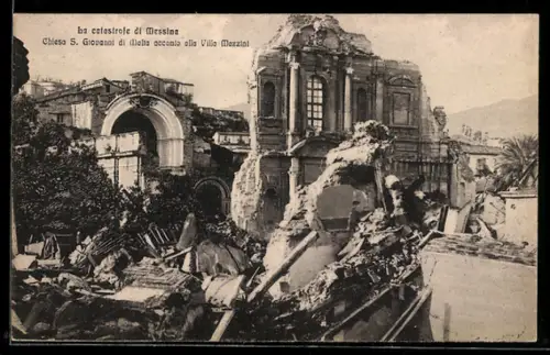 AK Messina, La catastrofe di Messina, Chiesa S. Giovanni, Erdbeben