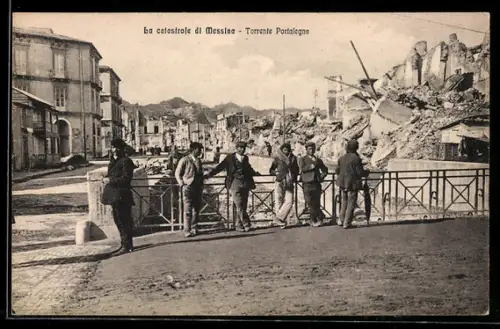 AK Messina, La catastrofe, Torrente Portalegna, Erdbeben