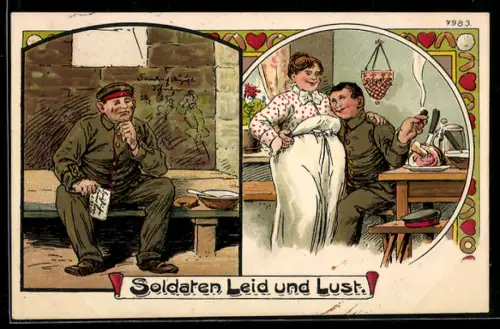Künstler-AK Bruno Bürger & Ottillie Nr. 7983: Soldaten, Leid und Lust