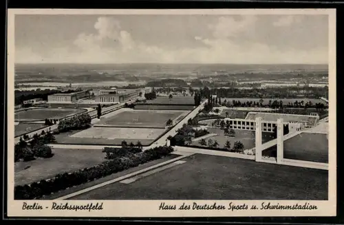 AK Berlin, Reichssportfeld, Haus des Deutschen Sports u. Schwimmstadion