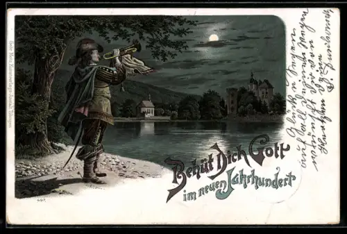 AK Trompeter von Säckingen am Ufer, Behüt Dich Gott!